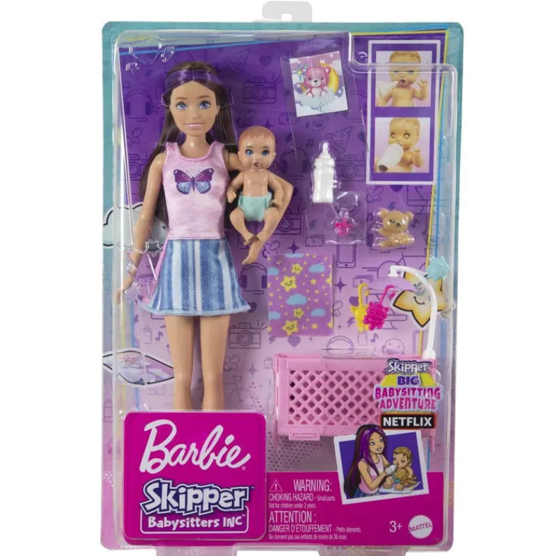 Barbie Skipper Niñera con Bebé Incluye 4 Accesorios<Mattel Online
