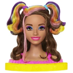 Barbie Castaña Fashion Style Peinados Arcoíris Neón<Mattel Discount