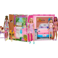 Barbie Glam Set Getaway House con 4 Áreas de Juego: Cocina, Baño, Dormitorio y TV Room<Mattel Sale
