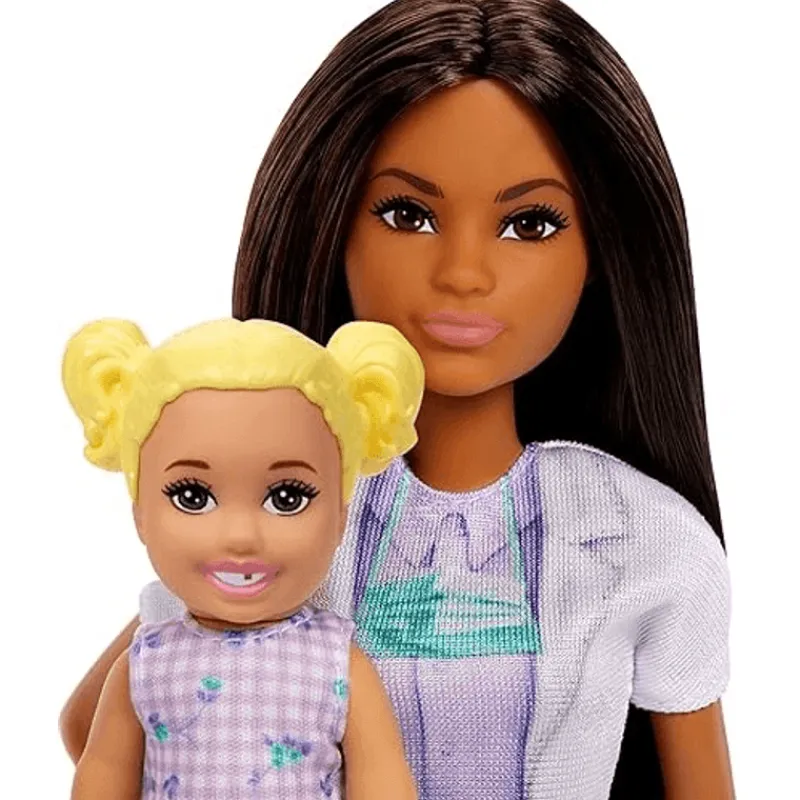 Barbie Profesiones Set Dentista Cabello Castaño con Niña JCR71<Mattel Online