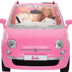 Barbie Vehículo para Muñecas Fiat Rosa con Muñeca HRG59<Mattel Best