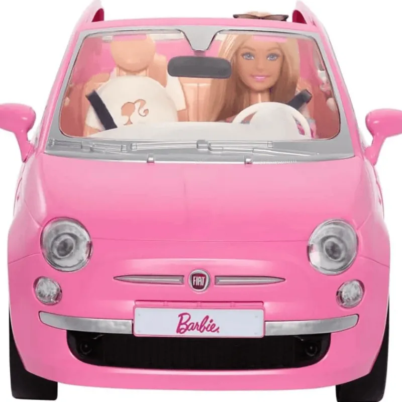 Barbie Vehículo para Muñecas Fiat Rosa con Muñeca HRG59<Mattel Best