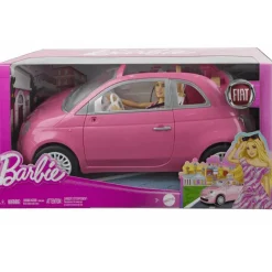 Barbie Vehículo para Muñecas Fiat Rosa con Muñeca HRG59<Mattel Best