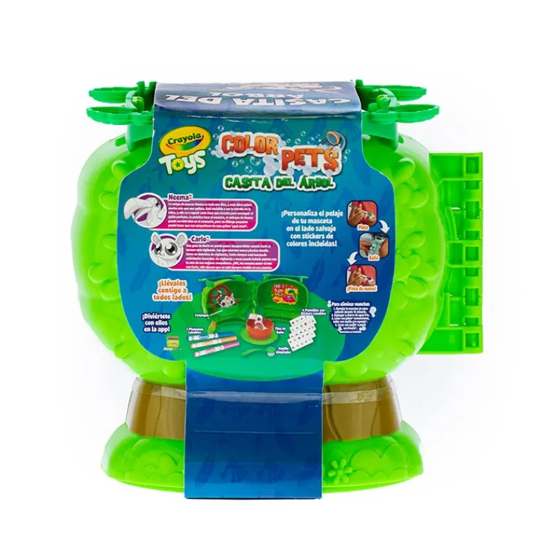 Color Pets Set de Juego Tree House con 2 Mascotas, Cepillo de Baño, 3 Plumones y Planillas de Stickers<Crayola Online