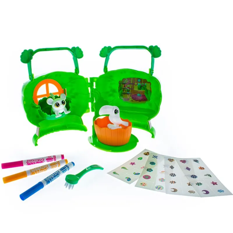 Color Pets Set de Juego Tree House con 2 Mascotas, Cepillo de Baño, 3 Plumones y Planillas de Stickers<Crayola Online