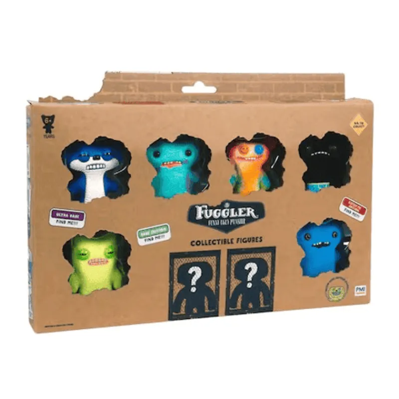 collectible figures 8 pack Fox Blue,Mcgoo Blue,Grin Multi,Weirdo Black,Munch Green,McGoo Blue, & 2 Surprise FUG06000<Fuggler Fashion