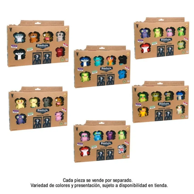 collectible figures 8 pack Fox Blue,Mcgoo Blue,Grin Multi,Weirdo Black,Munch Green,McGoo Blue, & 2 Surprise FUG06000<Fuggler Fashion