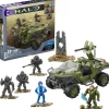 Halo Tanque Warthog del Fleetcom con 5 Mini Figuras de Mega Bloks<Mattel Online