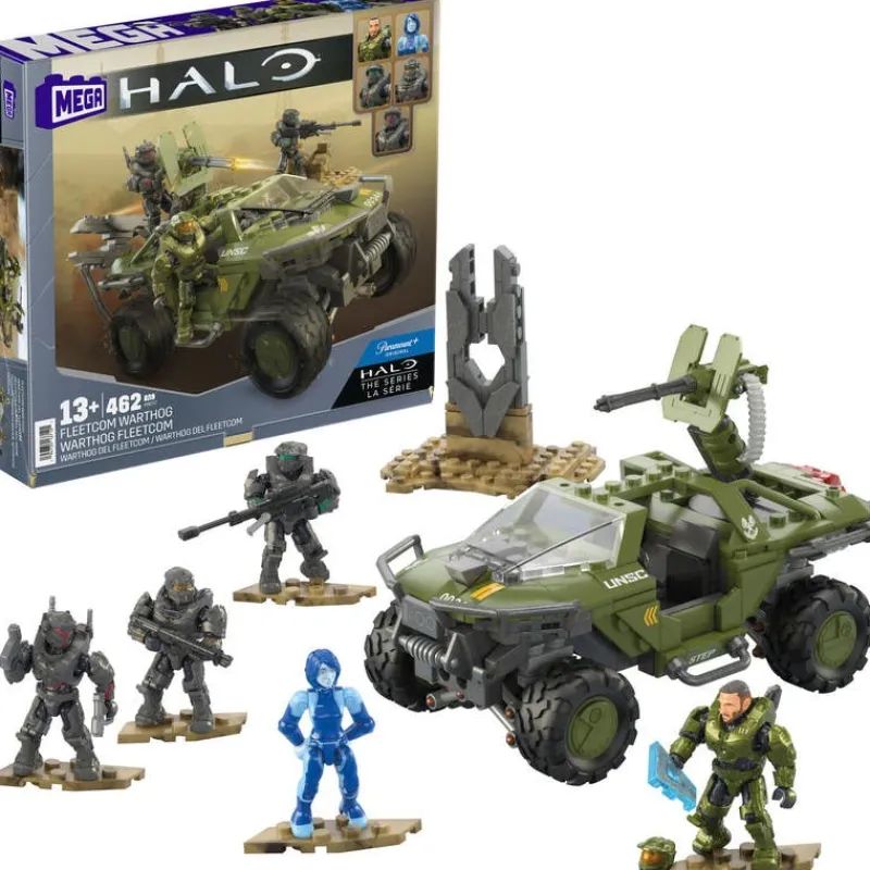 Halo Tanque Warthog del Fleetcom con 5 Mini Figuras de Mega Bloks<Mattel Online