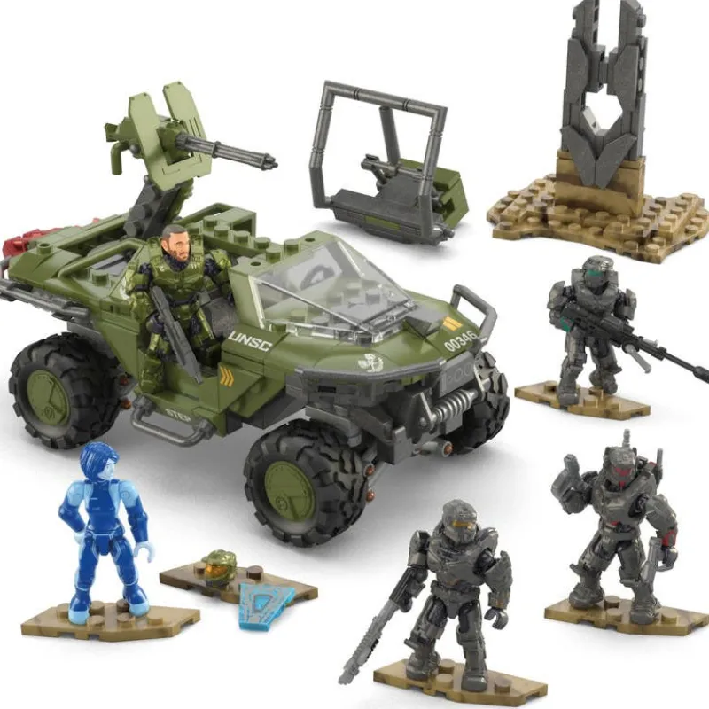 Halo Tanque Warthog del Fleetcom con 5 Mini Figuras de Mega Bloks<Mattel Online