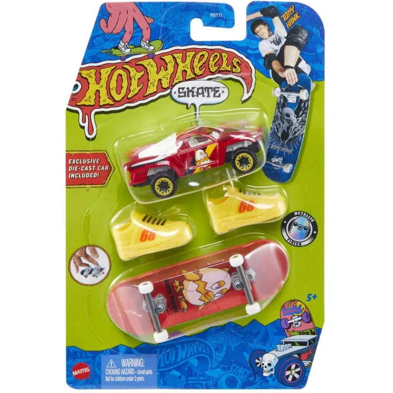 Hot Wheels 2 Pack Skate Patineta y Carro Rojo<Mattel Outlet