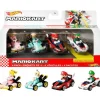 Hot Wheels Mario Kart Set de 4 Vehículos, Incluye: Mario, Luigi, Princesas<Mattel Hot