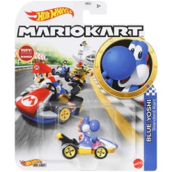 Hot Wheels Mario Kart Yoshi Kart Azul obscuro<Mattel Online