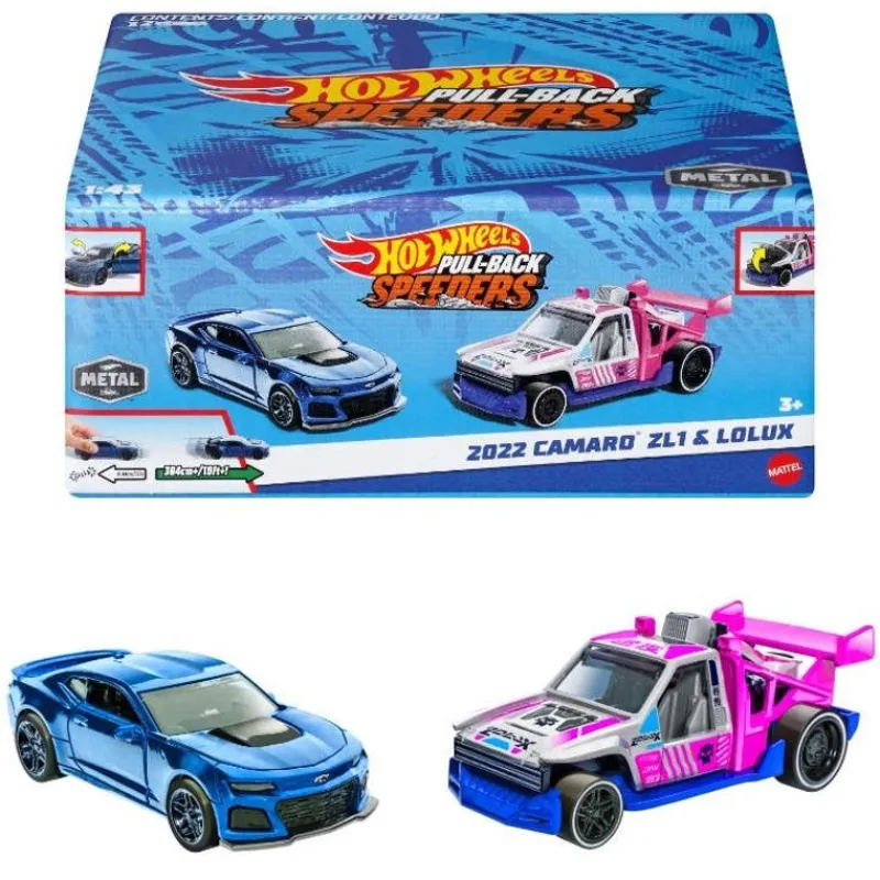 Hot Wheels Pull-Back Speeders 2 Pack Modelos: Camaro 2022, ZL1 Lolux, Cuentan con Sistema de Fricción<Mattel Discount