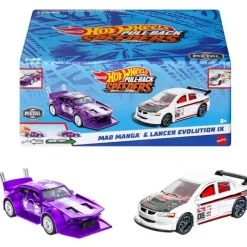 Hot Wheels Pull-Back Speeders Modelos: 1 Mad Manga & Lancer Evolution IX. Cuentan con Sistema de Fricción<Mattel Sale
