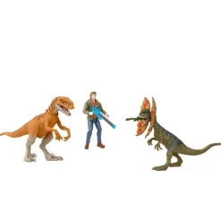 Jurassic World Animado Set de Juego con 2 Dinosaurios y una Figura de Acción de Owen<Mattel New