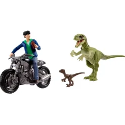 Jurassic World Animado Set de Juegos con Dos Dinosauiros, Motocicleta, Personaje Kenji y Realidad Aumentada<Mattel Online