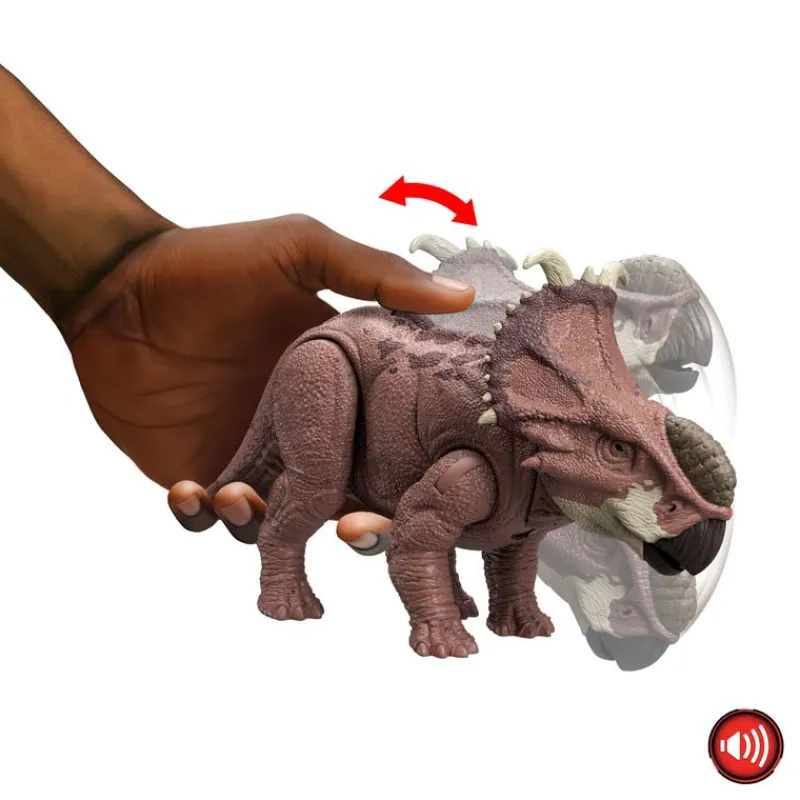 Jurassic World Dinosaurio Colección Pachyrhinosaurus Rugido Feroz HTK72<Mattel Sale