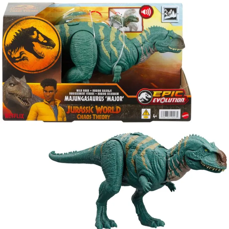 Jurassic World Dinosaurio Colección Majungasaurus Rugido Feroz HTK76<Mattel Hot
