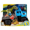 Jurassic World Imaginext Vehículo Transportador de Dinosaurios, Inlcuye Dinosaurio, Figura de acción y Lanzador de Dardos<Mattel Clearance