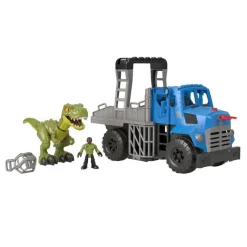Jurassic World Imaginext Vehículo Transportador de Dinosaurios, Inlcuye Dinosaurio, Figura de acción y Lanzador de Dardos<Mattel Clearance