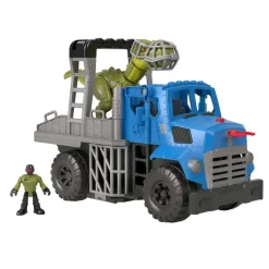 Jurassic World Imaginext Vehículo Transportador de Dinosaurios, Inlcuye Dinosaurio, Figura de acción y Lanzador de Dardos<Mattel Clearance