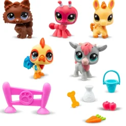 Littlest Pet Set de Figuras de Granja con 5 Mascotitas con Accesorios<Bandai New