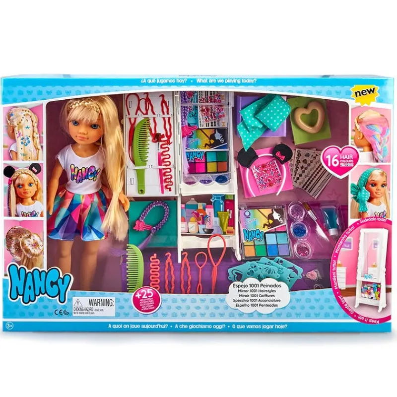 Muñeca Nancy Set de Juego Espejo 1001 Peinados<Famosa New