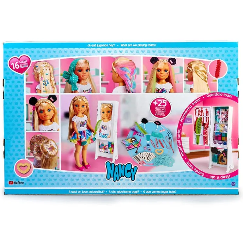 Muñeca Nancy Set de Juego Espejo 1001 Peinados<Famosa New