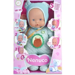 Nenuco Muñeca que dice Mamá, Papá, Popo, Succiona y llora sin su Chupón; Outfit Azul<Famosa Sale