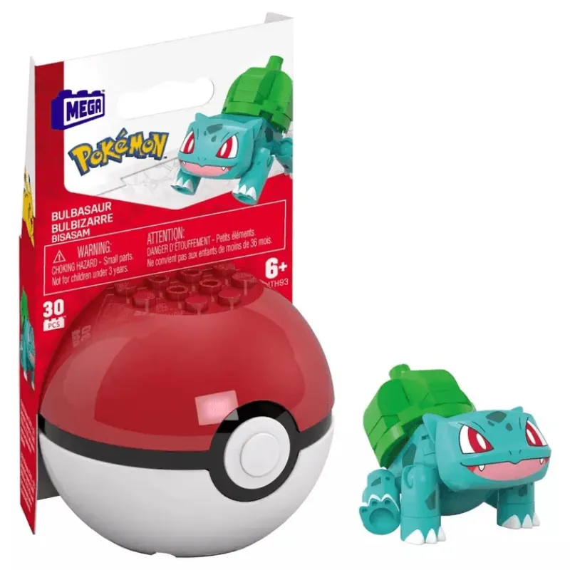 Pokemon Pokébola con Bulbasaur Mega Construx<Mattel Clearance