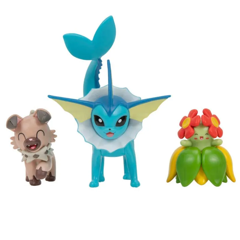 Pokémon 3 Pack Figuras de Batalla Rockruff, Bellossom Y Vaporeon PKW3507<Jazwares Discount