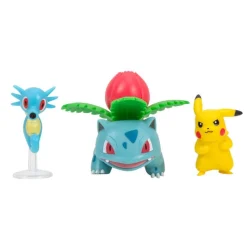 Pokémon 3 Pack Figuras de Batalla Pikachu, Horsea Y Ivysaur PKW3507<Jazwares Hot