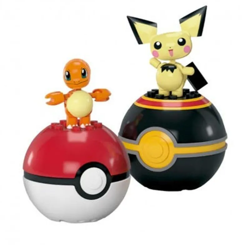 Pokémon 2 Pack Pokébolas Incluye Charmander y Pichu Mega Bloks<Mattel Hot