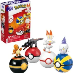 Pokémon Equipo de Fuego Mega Construx con 4 Pokeballs<Mattel Fashion