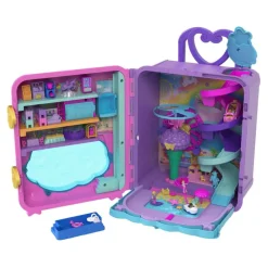 Polly Pocket Maleta con Resort con Alberca, Habitaciones, Helicóptero y más de 30 Accesorios<Mattel New