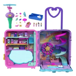 Polly Pocket Maleta con Resort con Alberca, Habitaciones, Helicóptero y más de 30 Accesorios<Mattel New