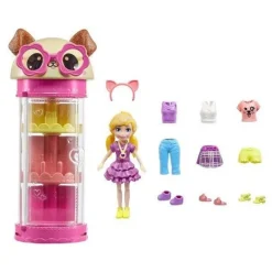 Polly Pocket Muñeca Tubo de Perrito con 3 Outfits<Mattel Fashion