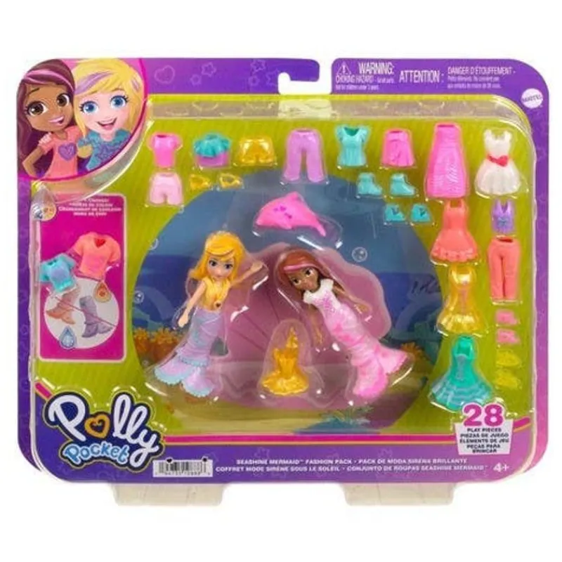 Polly Pocket Set de Juegos Moda de Sirena 2 Muñecas con más de 15 accesorios<Mattel Sale