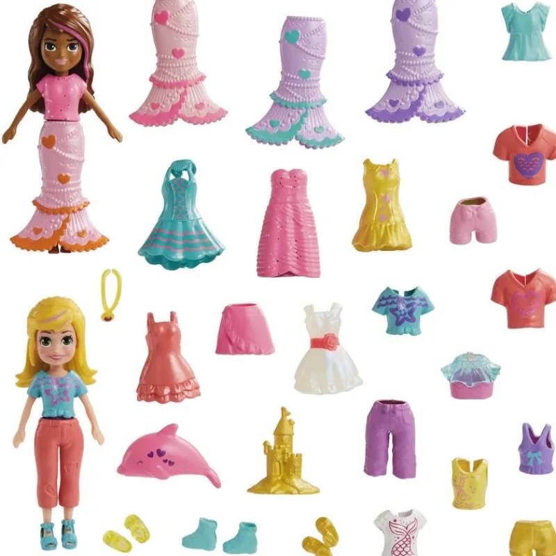 Polly Pocket Set de Juegos Moda de Sirena 2 Muñecas con más de 15 accesorios<Mattel Sale