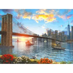 Rompecabezas Puente De Brooklyn Al Atardecer de 1500 Piezas<Wuundentoy Online