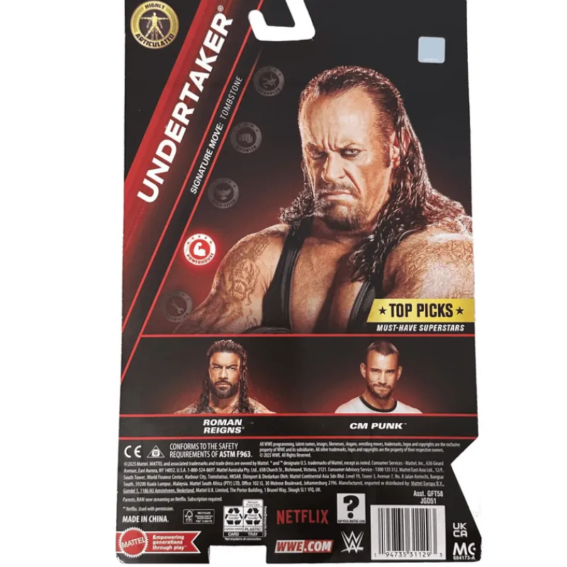 WWE Figura de Acción Undertaker GFT58<Mattel Clearance